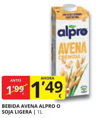 Supermercados MAS BEBIDA AVENA ALPRO O SOJA LIGERA | 1L oferta