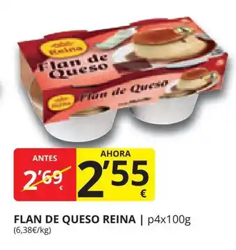 Supermercados MAS FLAN DE QUESO REINA | p4x100g (6,38€/kg) oferta