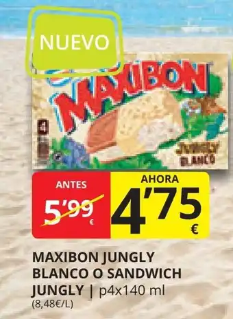 Supermercados MAS MAXIBON JUNGLY BLANCO O SANDWICH JUNGLY | oferta