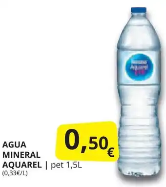 Supermercados MAS AGUA MINERAL AQUAREL | pet 1,5L oferta