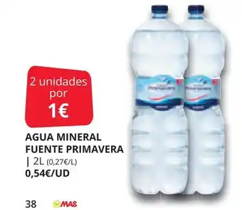 Supermercados MAS AGUA MINERAL FUENTE PRIMAVERA oferta