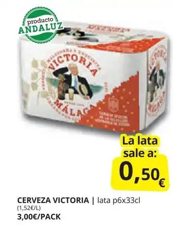 Supermercados MAS CERVEZA VICTORIA | lata p6x33cl oferta
