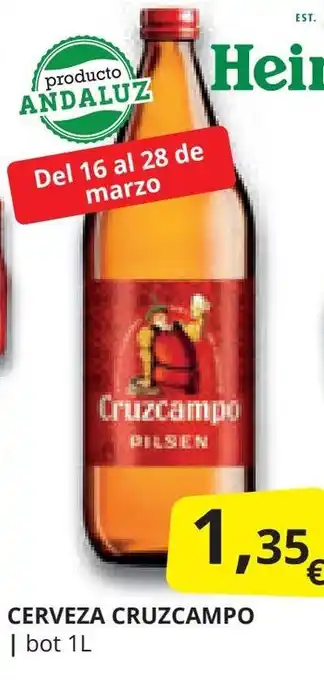Supermercados MAS CERVEZA CRUZCAMPO | bot 1L oferta