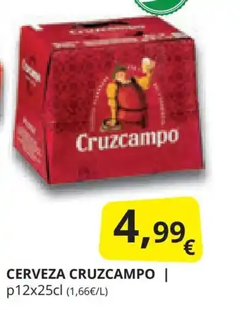 Supermercados MAS CERVEZA CRUZCAMPO | p12x25cl oferta