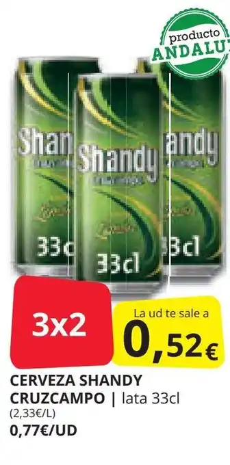 Supermercados MAS CERVEZA SHANDY CRUZCAMPO oferta