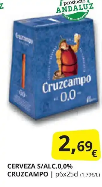Supermercados MAS CERVEZA S/ALC.0,0% CRUZCAMPO | oferta