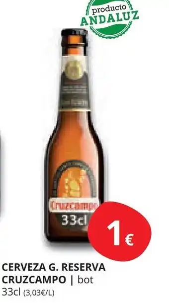 Supermercados MAS CERVEZA G. RESERVA CRUZCAMPO oferta