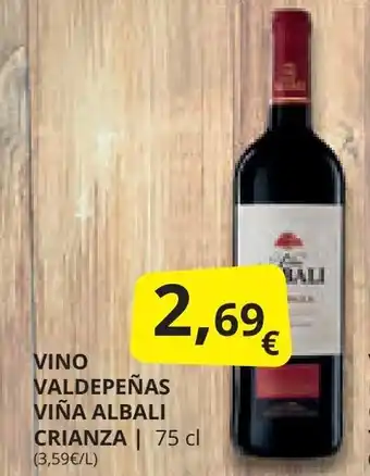 Supermercados MAS VINO VALDEPEÑAS VIÑA ALBALI CRIANZA | 75 cl oferta
