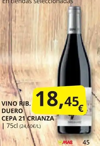 Supermercados MAS VINO RIOJA TINTO CUNE CRIANZA oferta
