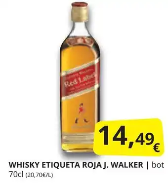 Supermercados MAS WHISKY ETIQUETA ROJA J. WALKER | oferta