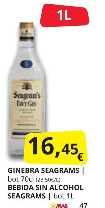 Supermercados MAS GINEBRA SEAGRAMS | bot 70cl oferta