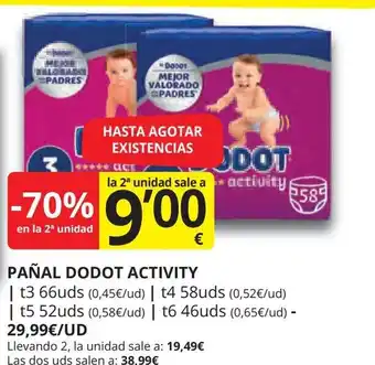 Supermercados MAS PAÑAL DODOT ACTIVITY oferta