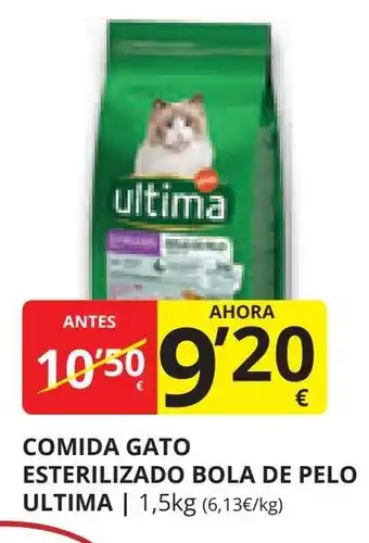 Supermercados MAS COMIDA GATO ESTERILIZADO BOLA DE PELO ULTIMA oferta