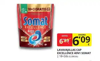 Supermercados MAS LAVAVAJILLAS CAP EXCELLENCE 4EN1 SOMAT oferta