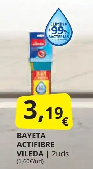 Supermercados MAS BAYETA ACTIFIBRE VILEDA | 2uds (1,60€/ud) oferta