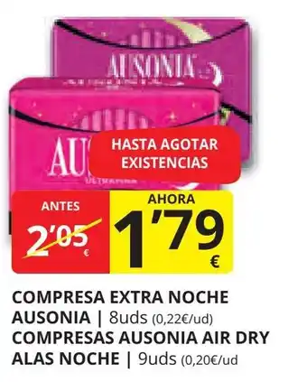 Supermercados MAS COMPRESA EXTRA NOCHE AUSONIA oferta