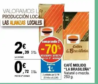 E.Leclerc La Brasileña Cafè Molido Natural o mezcla 250g oferta