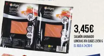 Claudio SALMÓN AHUMADO LONCHAS IFA ELIGES 2X50 G EL KILO A 34,50 € oferta