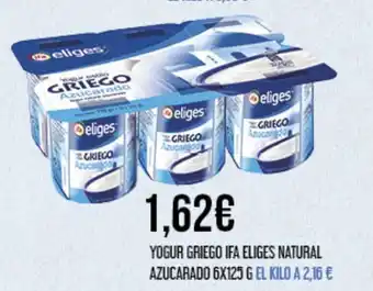 Claudio YOGUR GRIEGO IFA ELIGES NATURAL AZUCARADO 6X125 G oferta