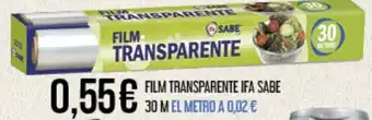Claudio FILM TRANSPARENTE IFA SABE 30 M EL oferta