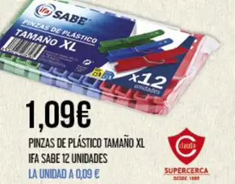 Claudio PINZAS DE PLÁSTICO TAMAÑO XL IFA SABE 12 UNIDADES oferta