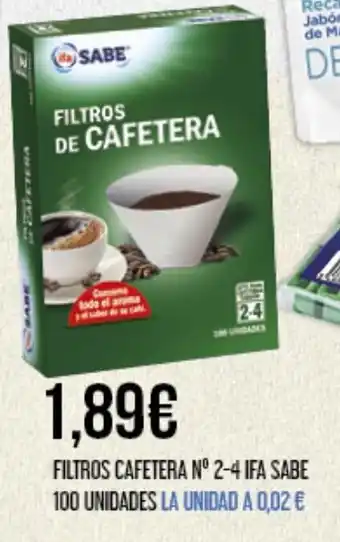 Claudio FILTROS CAFETERA Nº 2-4 IFA SABE 100 UNIDADES oferta