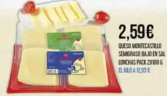 Claudio QUESO MONTECASTILLO SEMIGRASO BAJO EN SAL LONCHAS PACK 2X100 G oferta