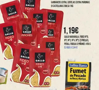 Claudio GALLO MARAVILLA, FIDEO NºO, N°1, Nº2, Nº4, Nº5, ESTRELLAS, PERLA, FIDEUA O PIÑONES 450 G oferta
