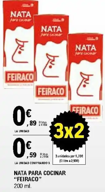 E.Leclerc Nata Para Cocinar Feiraco 200ml oferta