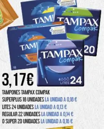 Claudio TAMPONES TAMPAX COMPAK SUPERPLUS 18 UNIDADES oferta