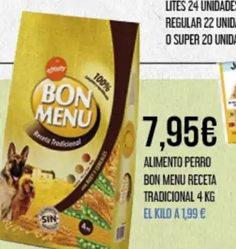Claudio ALIMENTO PERRO BON MENU RECETA TRADICIONAL 4 KG oferta