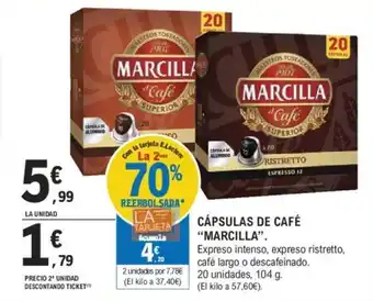 E.Leclerc CÁPSULAS DE CAFÉ "MARCILLA" oferta