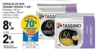 E.Leclerc CÁPSULAS DE CAFÉ TASSIMO TRIPACK "L'OR" oferta