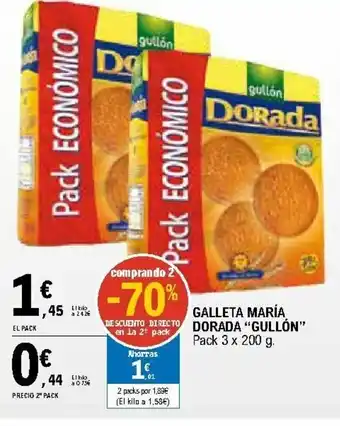E.Leclerc Gullon Galleta María Dorada 3 x 200g oferta
