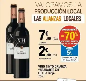 E.Leclerc Arabarte XH Vino Tinto Crianza 75cl oferta