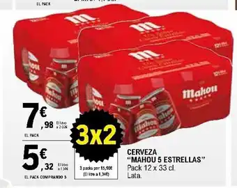 E.Leclerc Mahou 5 Estrellas Cerveza 12x33cl oferta