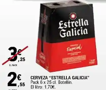 E.Leclerc Estrella Galicia Cerveza 6 x 25cl oferta