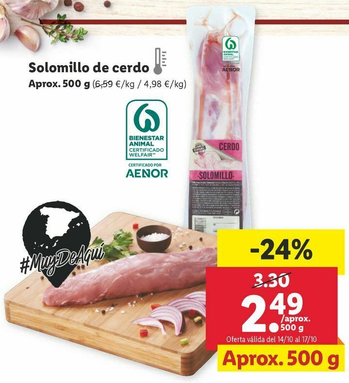El precio y las condiciones de Lidl están en el catálogo o el sitio web que  dirigen.