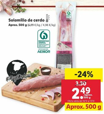 Lidl Solomillo de cerdo oferta