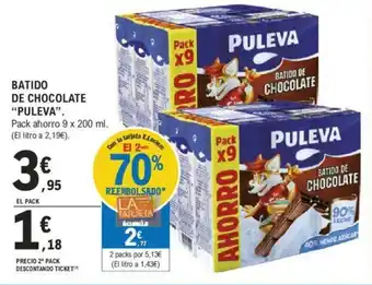 E.Leclerc BATIDO DE CHOCOLATE "PULEVA". oferta