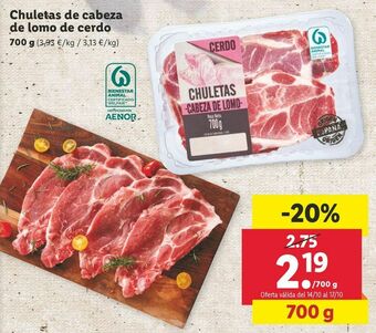 Lidl Chuletas de cerdo oferta