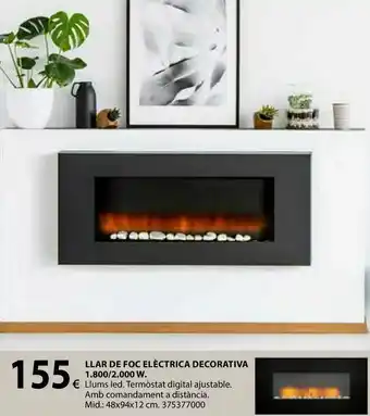 Llar de foc elèctrica decorativa 1.800/2000w