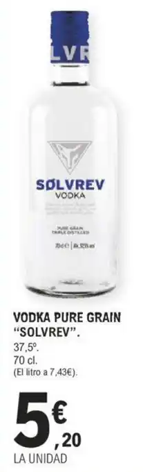 E.Leclerc VODKA PURE GRAIN "SOLVREV" oferta