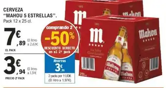E.Leclerc CERVEZA "MAHOU 5 ESTRELLAS" oferta