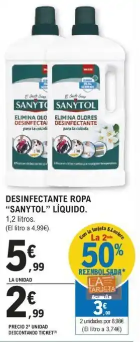 E.Leclerc DESINFECTANTE ROPA "SANYTOL" LÍQUIDO. oferta