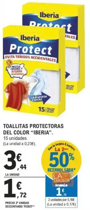 E.Leclerc TOALLITAS PROTECTORAS DEL COLOR "IBERIA". oferta