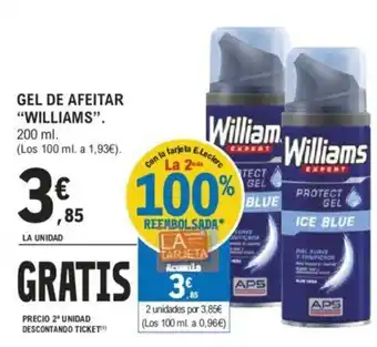 E.Leclerc GEL DE AFEITAR "WILLIAMS". 200 ml. oferta