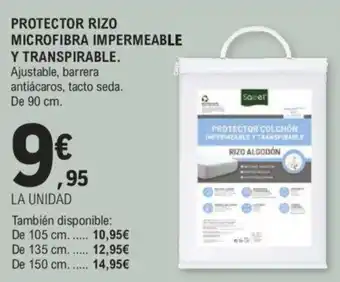 E.Leclerc PROTECTOR RIZO MICROFIBRA IMPERMEABLE Y TRANSPIRABLE. oferta