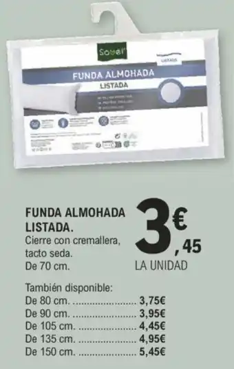 E.Leclerc FUNDA ALMOHADA LISTADA. oferta