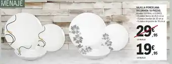 E.Leclerc VAJILLA PORCELANA DECORADA 18 PIEZAS oferta